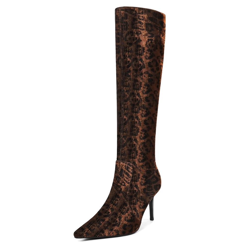 Leopard Heeled Boots with  Stiletto Heel Gorgeous (Used) No Box